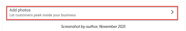 Add Google Business profile Photography